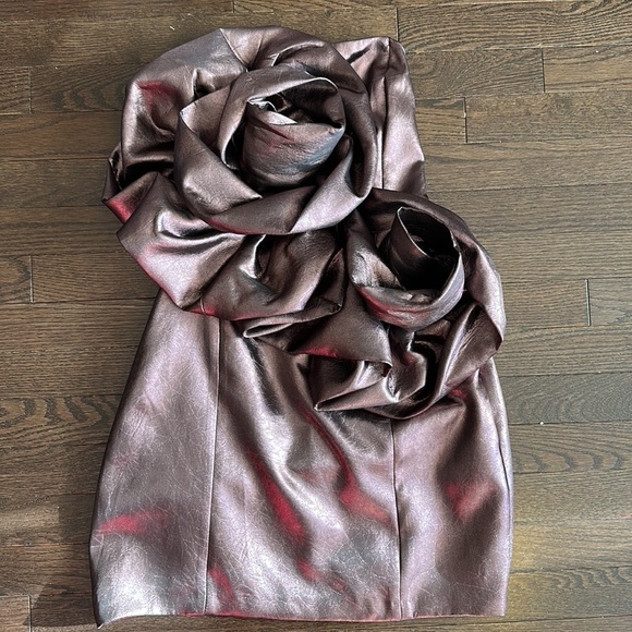 NEW Zara Voluminous Flower Strapless Lace Up Back Mini Dress 7699/308 - Picture 14 of 16